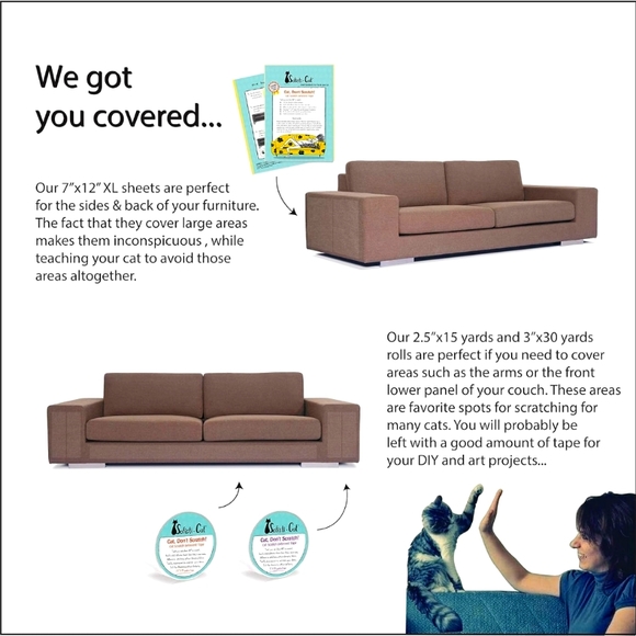 Sofisti-Cat Anti-Scratch Deterrent Tape - 2.5in×45ft roll - Picture 5 of 6